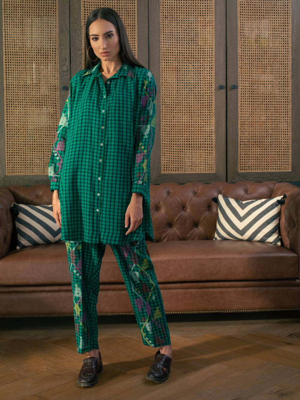 Bottle Green Check Shirt
