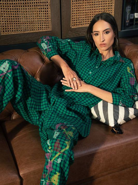 Bottle Green Check Shirt